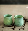 Earthenware Teal 180ml Pastel Green Ceramic (Set of 2) Tea Cup