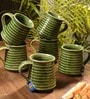 Earthern 150Ml Green Ceramic (Set Of 6) Tea Cups