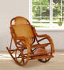 Ease Bamboo Rocking Chair In Teak Finish with Foot Roller Massage
