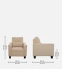 Ease Fabric 1 Seater Sofa in Biege Colour