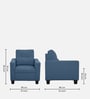 Ease Fabric 1 Seater Sofa In Blue Colour