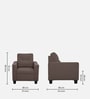 Ease Fabric 1 Seater Sofa In Saddle Brown Colour
