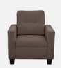 Ease Fabric 1 Seater Sofa In Saddle Brown Colour