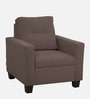 Ease Fabric 1 Seater Sofa In Saddle Brown Colour