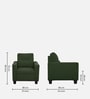 Ease Fabric 1 Seater Sofa In Sap Green Colour