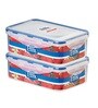 Easy Lock Stackable Rectangular Food Containers, 1150 ML, Set of 2 Easy Lock Stackable Rectangular Food Containers, 1150 ML, Set of 2