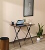 EasyFold Foldable Study Table in Dark Acacia Finish