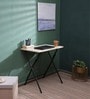 Foldable Study Table in Light Acacia Finish