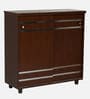 EasySlide 16-Pairs Shoe Cabinet In Classic Walnut Finish