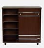 EasySlide 16-Pairs Shoe Cabinet In Classic Walnut Finish