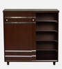 EasySlide 16-Pairs Shoe Cabinet In Classic Walnut Finish