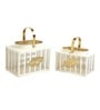 Ivory Eaves Lanterns Set