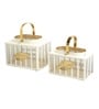 Ivory Eaves Lanterns Set