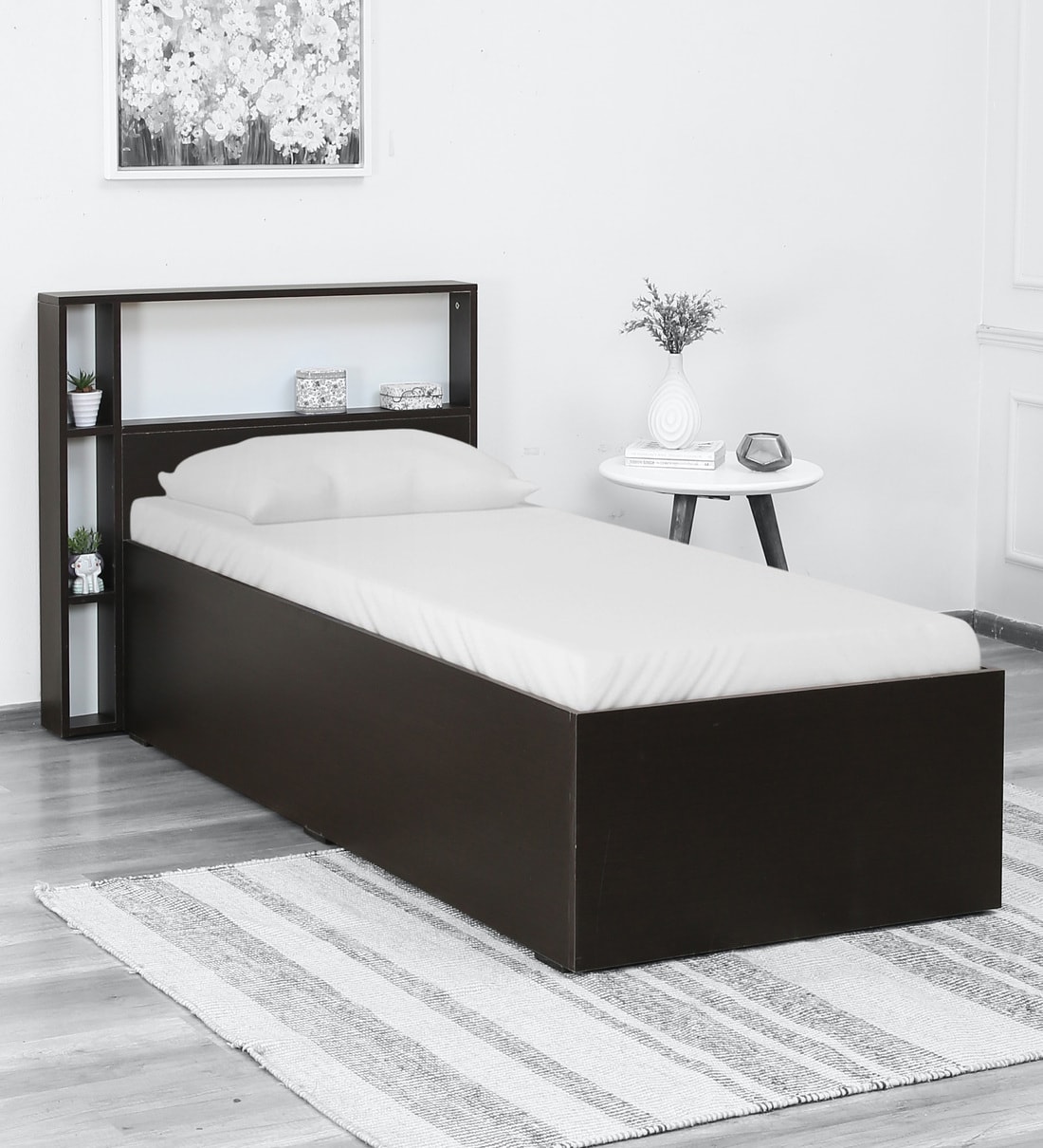 Buy Ebaine Single Bed With Box Storage In Wenge Finish at 40 OFF by