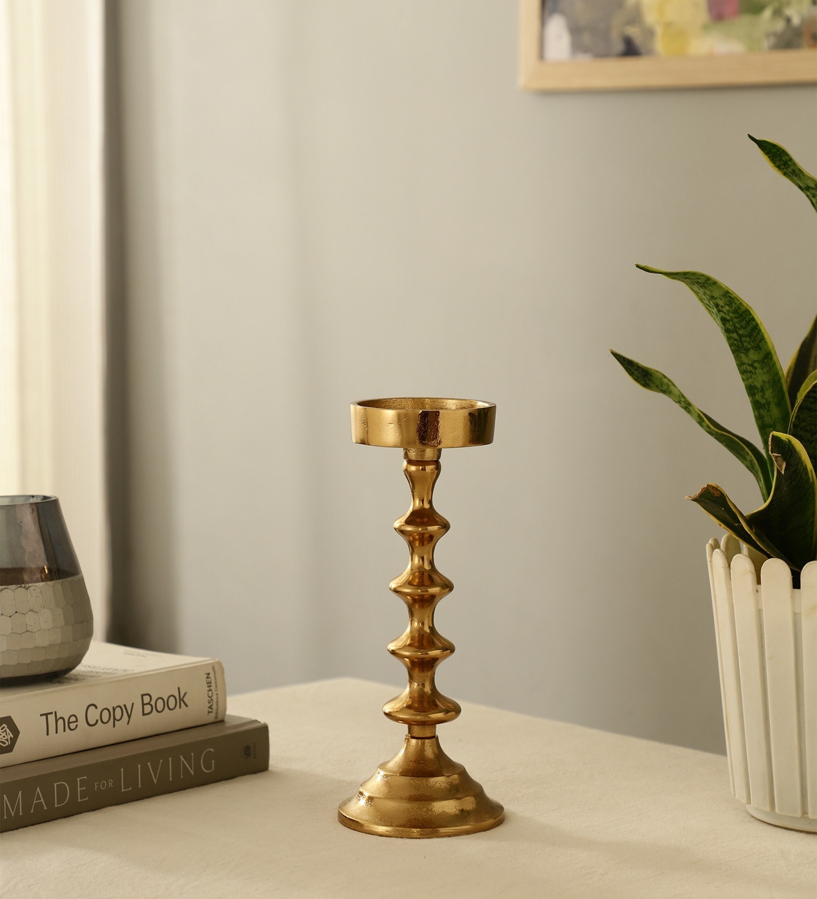 Ebon Whisper Gold Candle Holders