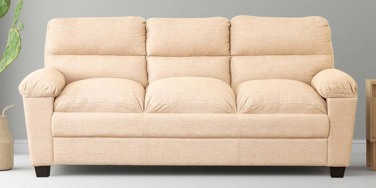 Ebony  Fabric 3 Seater Sofa in Beige Colour