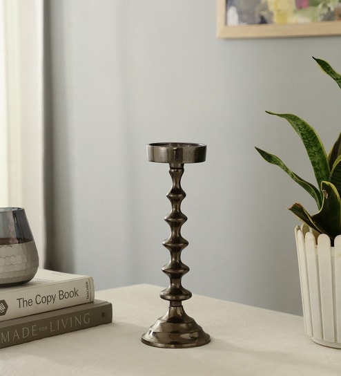 Ebon Whisper Black Candle Holders