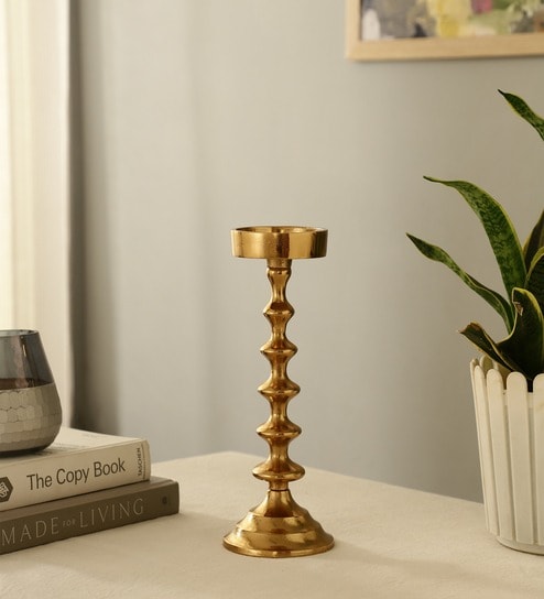 Ebon Whisper Gold Candle Holders