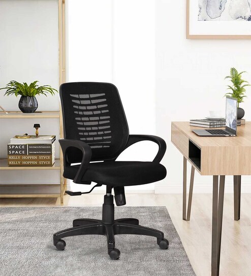 Ebony Breathable Mesh Ergonomic Chair in Black Colour