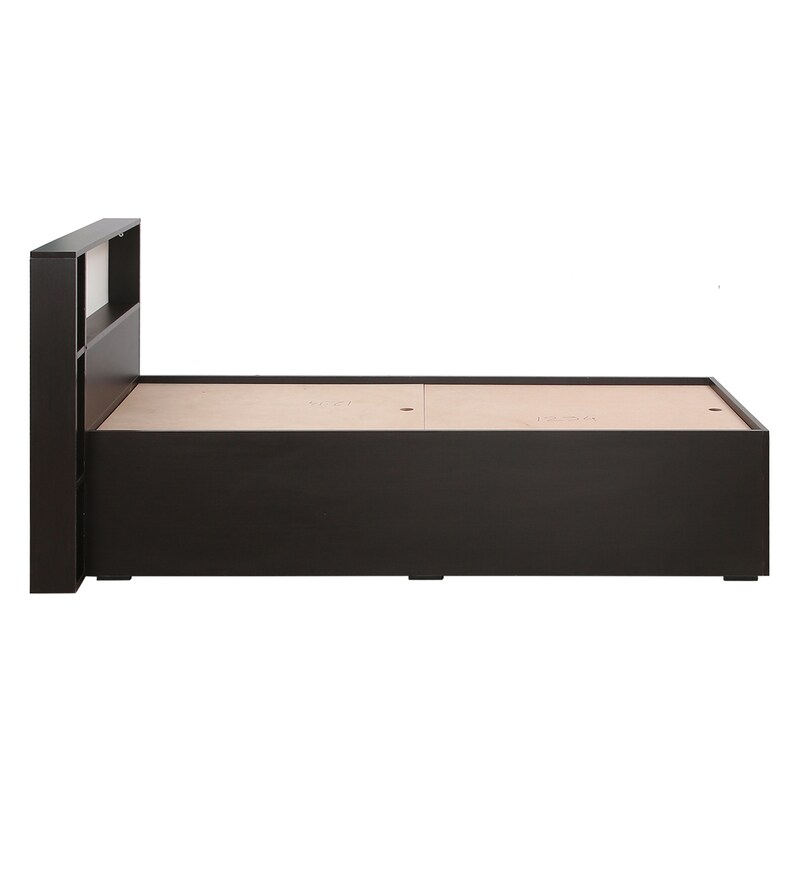 Buy Ebaine Single Bed With Box Storage In Wenge Finish By Mintwud Online Modern Single Beds