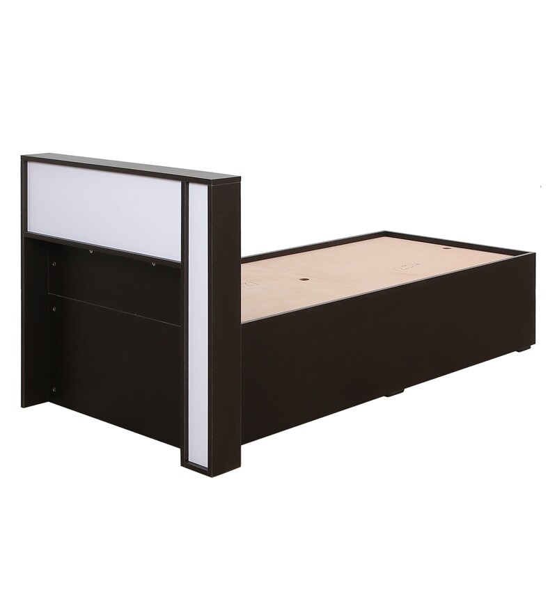 Buy Ebaine Single Bed With Box Storage In Wenge Finish By Mintwud Online Modern Single Beds