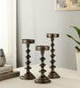 Ebon Whisper Candle Holders Set Of 3 In Black