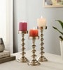 Ebon Whisper Candle Holders Set Of 3 In Silver
