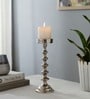 Ebon Whisper Silver Candle Holders