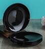 Ebony Black 7 Inch (Set of 4) Ceramic Quarter Plate