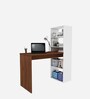 Ebony Study Table In Walnut And Frosty White Finish