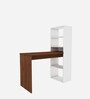 Ebony Study Table In Walnut And Frosty White Finish