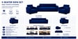 Eco Prima (3+1+1) Sofa Set Sofa In Blue Color