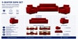 Eco Prima (3+1+1) Sofa Set Sofa In Maroon Color