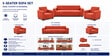 Eco Prima (3+1+1) Sofa Set Sofa In Rose Color