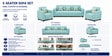Eco Prima (3+1+1) Sofa Set Sofa In Teal Color