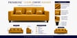 Eco Prima 3 Seater Sofa In Mustard Color