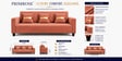 Eco Prima 3 Seater Sofa In Rose Gold Color