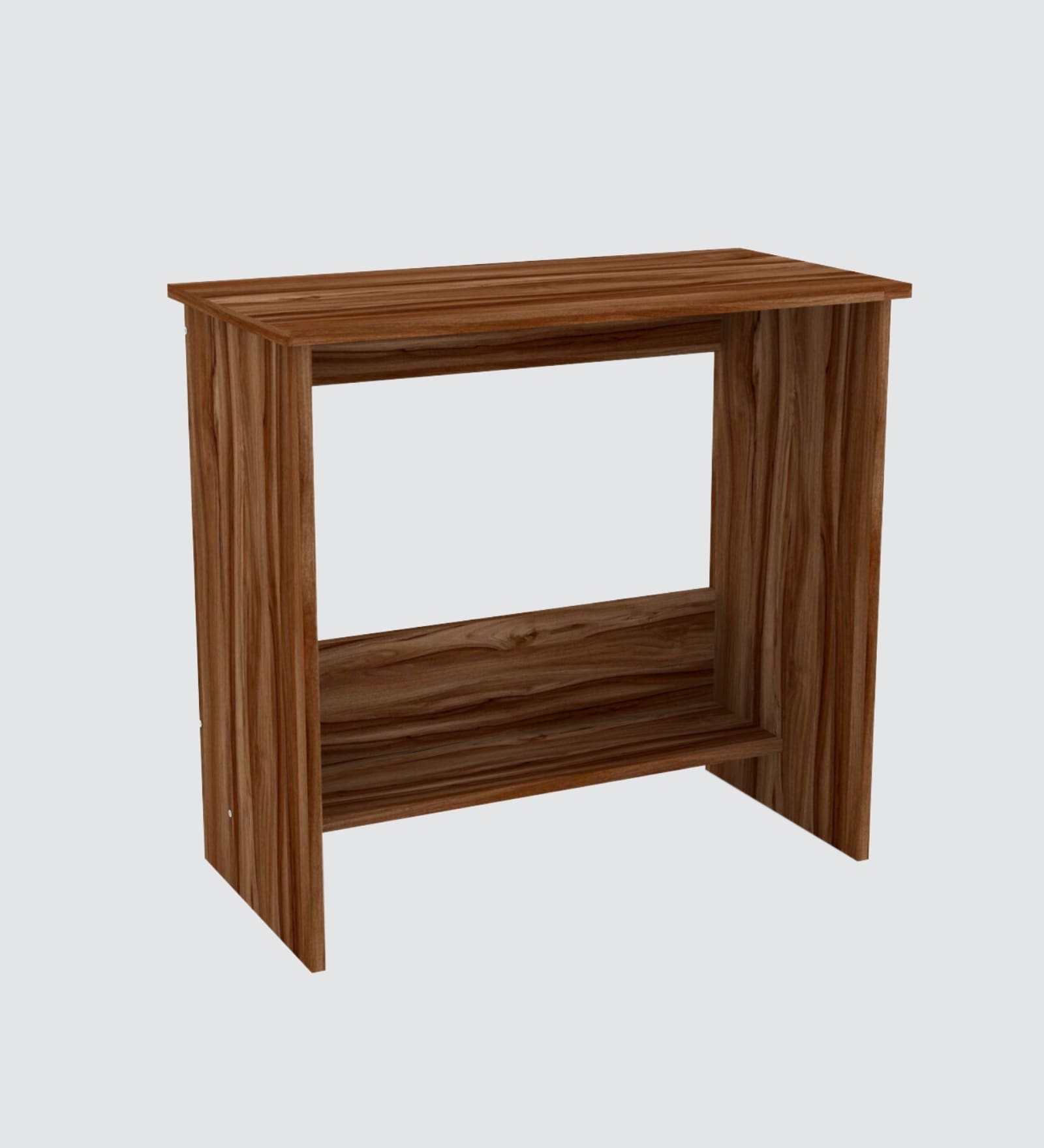 ECO Corner rounded Top with One Tier Open Shelve in Asian Walnut anti finger impression Finish