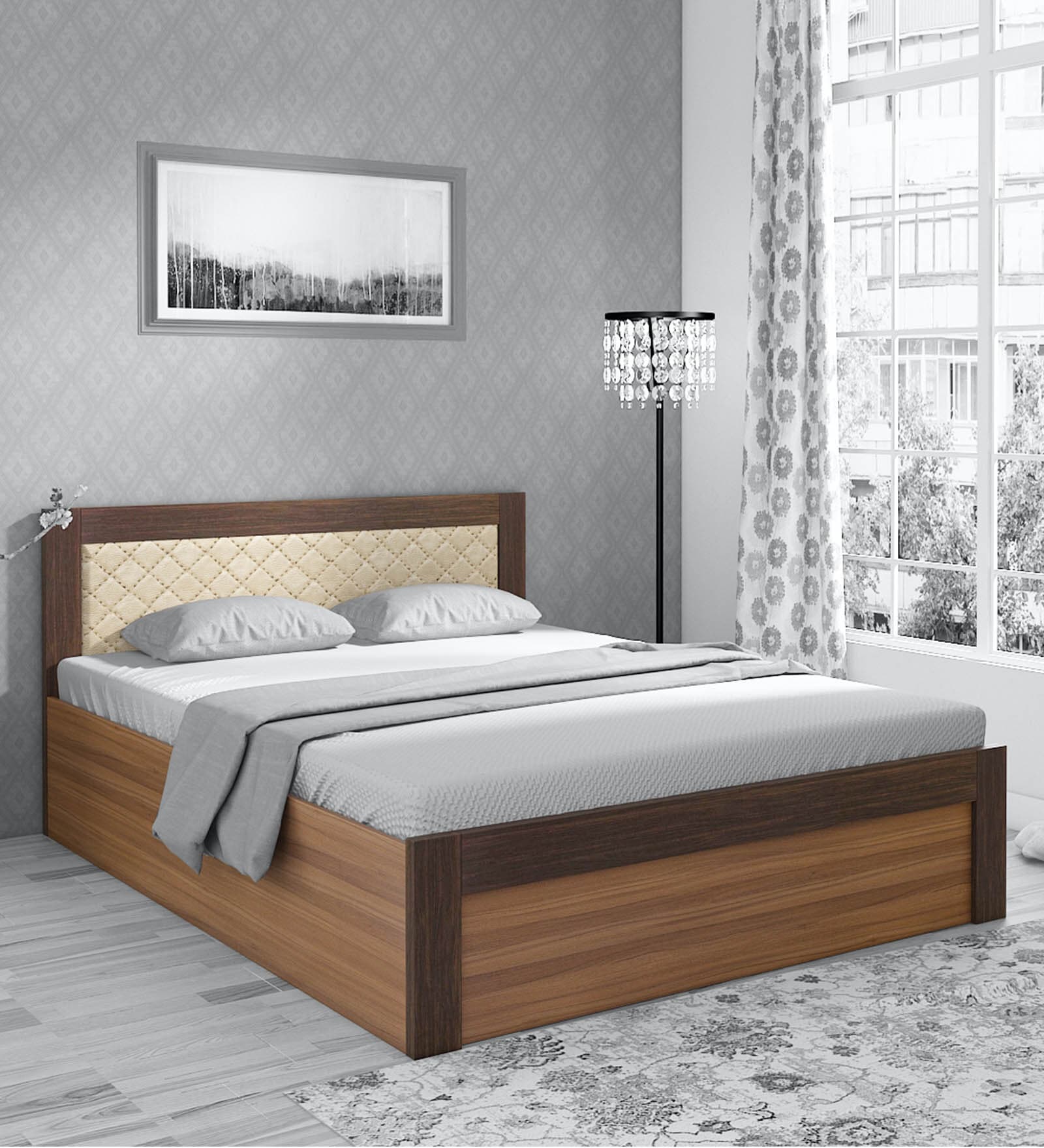 Buy Eco King Size Bed in Exotic Teak Finish with Box Storage at 25 OFF by A GLOBIA CREATIONS