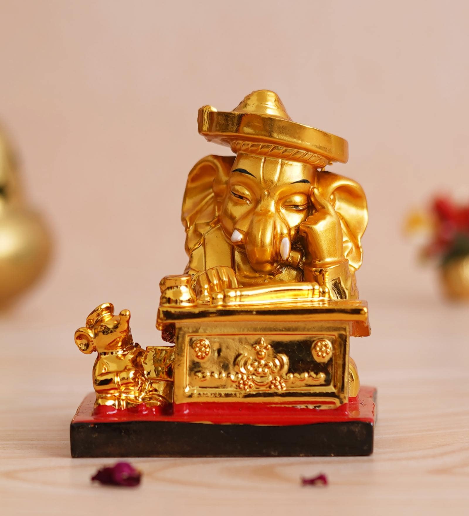 Lord Ganesha Golden Polyresin Idol