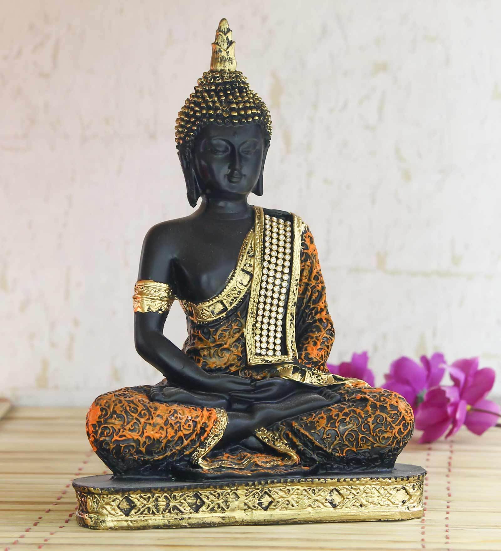 eCraftIndia Purple Meditating Buddha Decorative Showpiece