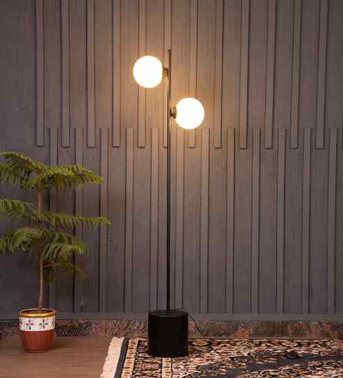 Eclipse 2 Ball Glass Floor Lamp By Shoppeefry