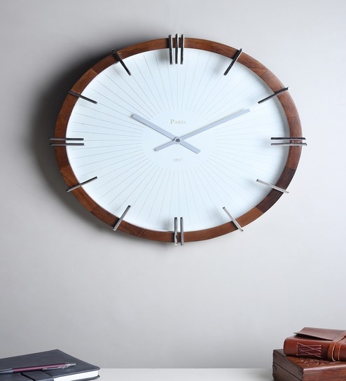 Eclipta Silver Wall Clock