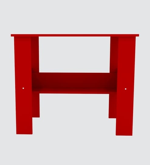 ECO Corner rounded Top, One Middle Tier Shelve in Scarlet Red Finish