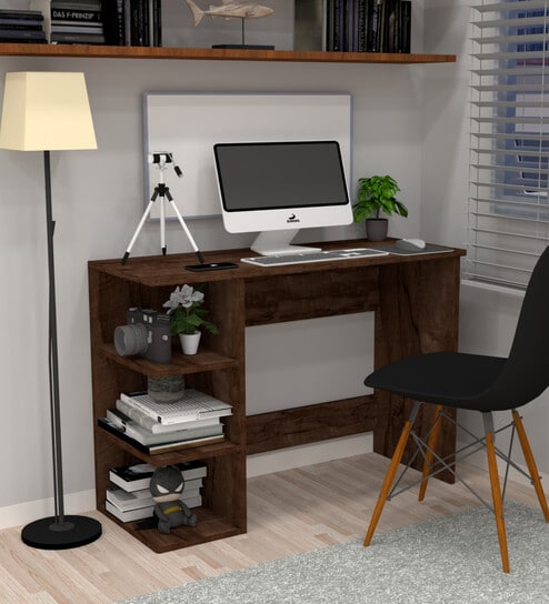 ECO Corner rounded Top with 3 Tier Side Storage in Cochwood Brown Finish