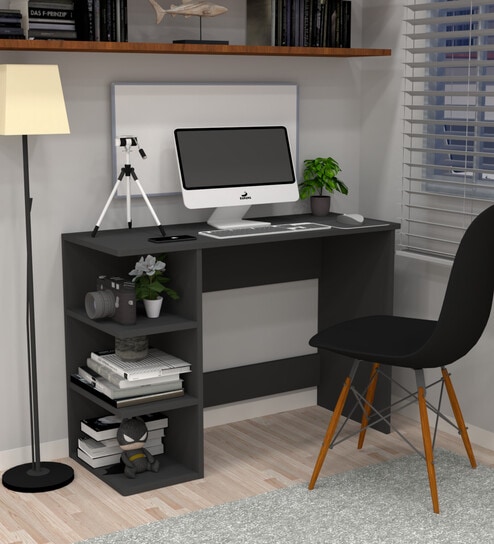 ECO Corner rounded Top with 3 Tier Side Storage in Slate Grey Finish