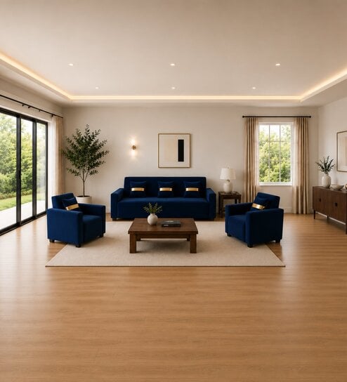 Eco Prima (3+1+1) Sofa Set Sofa In Blue Color