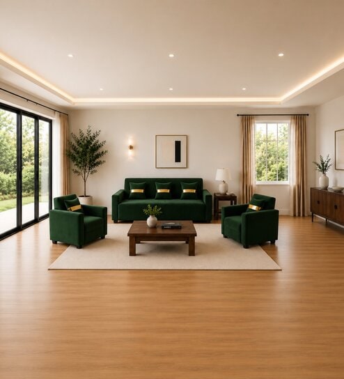 Eco Prima (3+1+1) Sofa Set Sofa In Green Color
