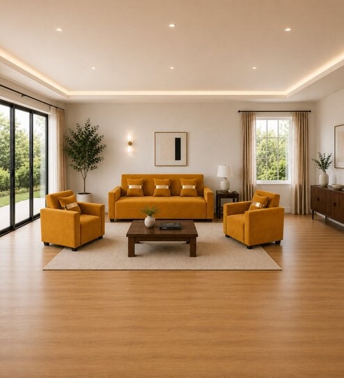 Eco Prima (3+1+1) Sofa Set Sofa In Mustard Color