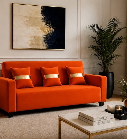 Eco Prima 3 Seater Sofa In Orange Color